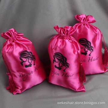 Design Logo Hair Extension Packaging,Beautiful Satin Hair Extension Packaging Bags